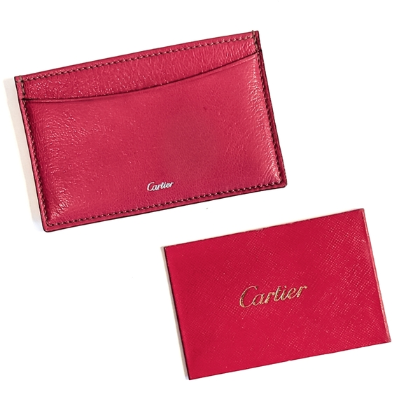 Cartier Accessories - CARTIER Vintage Leather Card Holder - Red